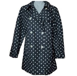 Chaps Polka Dot Trench Color Black And White